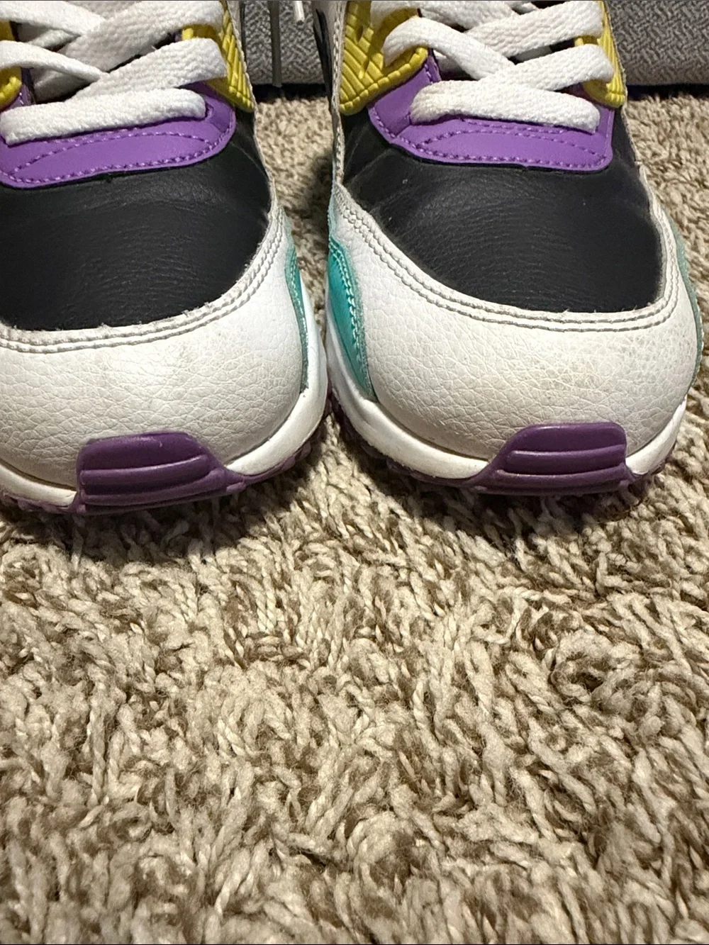 Nike Big Kids Air Max Sneakers - Teal/Black/White/Purple/Yellow